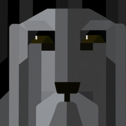 cubist dark dog