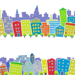 cartoon detailed cityscape