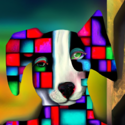 cubist dreamy dog